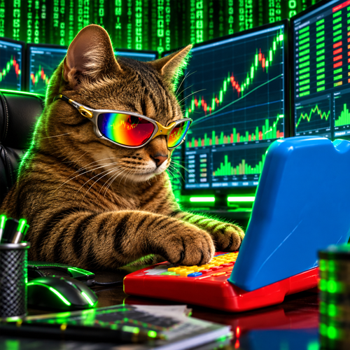 Asset Cat at the trading desk
